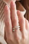 Heliophilia Silver Anillo de Latón con Piedra de Circón Plata